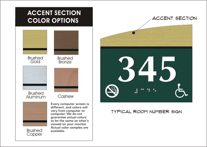 wave room number accent sign colors