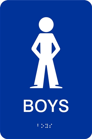 Non-Accessible Boy's Restroom ADA Braille Sign, 6x9