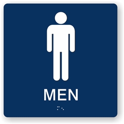 Non-Accessible Men's Restroom ADA Braille Sign, 8x8