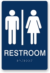 Non-Accessible ADA compliant Restroom Braille Sign, 6x9
