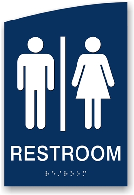 Non-Accessible Restroom ADA Braille Sign, Crescent Series, 6x9
