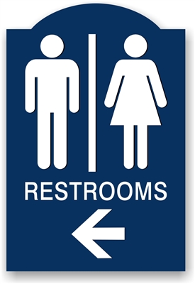 Non-Accessible Restroom Directional Sign, Crown Series, 6x9