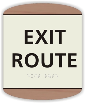 EXIT ROUTE Braille Sign to meet ADA requirements for tactile signs